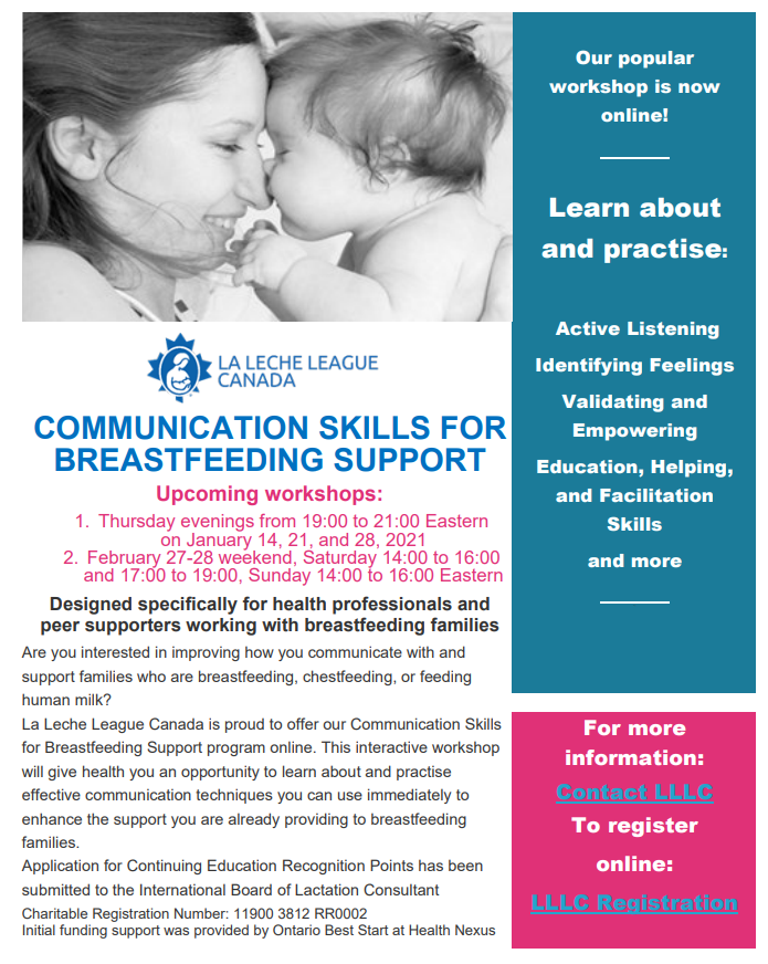 Communication Skills for Breastfeeding Support Jan 2021 | La Leche ...
